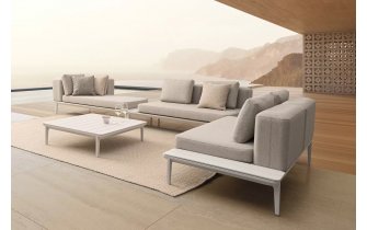 Biały zestaw narożnikowy nowoczesny na taras MATRIX bizzotto