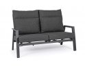 Szara sofa dwuosobowa z pochylanymi oparciami aluminiowa KLEDI bizzotto