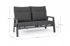 Szara sofa dwuosobowa z pochylanymi oparciami aluminiowa KLEDI bizzotto