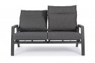 Szara sofa dwuosobowa z pochylanymi oparciami aluminiowa KLEDI bizzotto