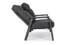 Szara sofa dwuosobowa z pochylanymi oparciami aluminiowa KLEDI bizzotto