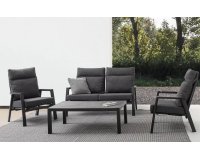 Szary komplet mebli na taras z aluminium z pochylanymi oparciami KLEDI bizzotto