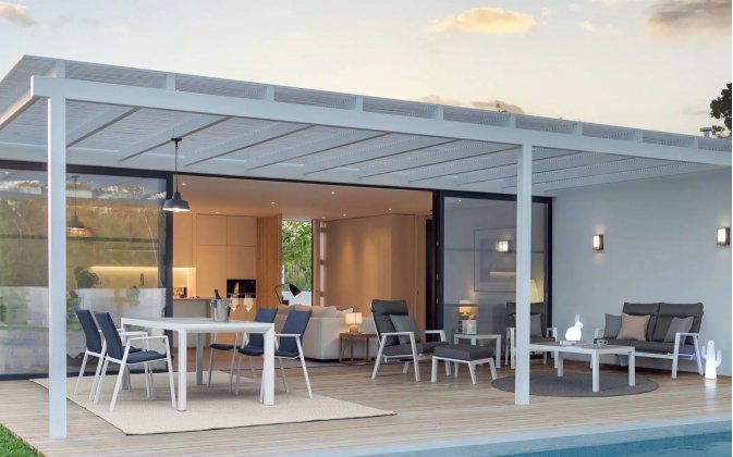 Kolekcja mebli ogrodowych aluminiowych białych KLEDI bizzotto