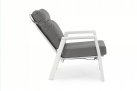 Biały fotel na taras z aluminium z pochylanymi oparciami KLEDI bizzotto
