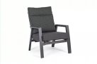 Szary fotel na taras z aluminium z pochylanymi oparciami KLEDI bizzotto