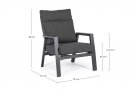 Szary fotel na taras z aluminium z pochylanymi oparciami KLEDI bizzotto