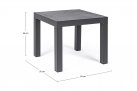 Szary stolik kwadratowy na taras z aluminium KLEDI bizzotto