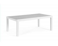 Stolik kawowy aluminium biały z blatem ceramicznym KLEDI bizzotto