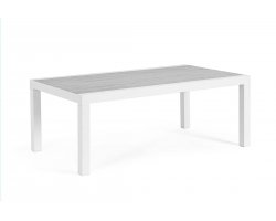 Stolik kawowy aluminium biały z blatem ceramicznym KLEDI bizzotto