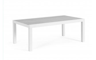 Stolik kawowy aluminium biały z blatem ceramicznym KLEDI bizzotto