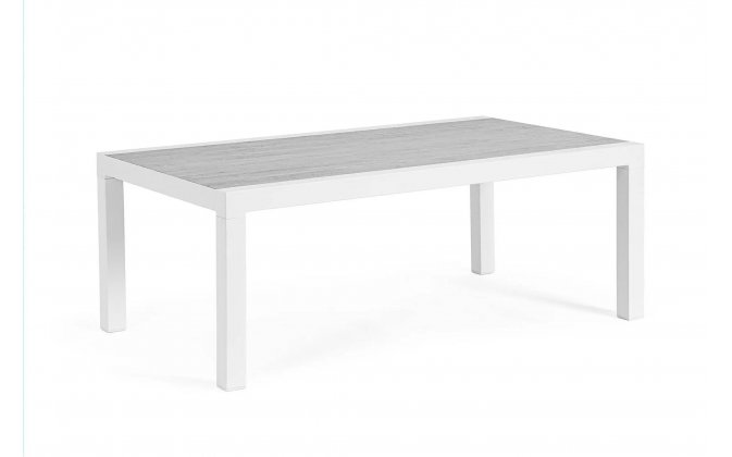 Stolik kawowy aluminium biały z blatem ceramicznym KLEDI bizzotto