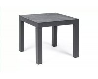 Kwadratowy stolik aluminiowy 50x50 antracyt blat ceramiczny KLEDI bizzotto