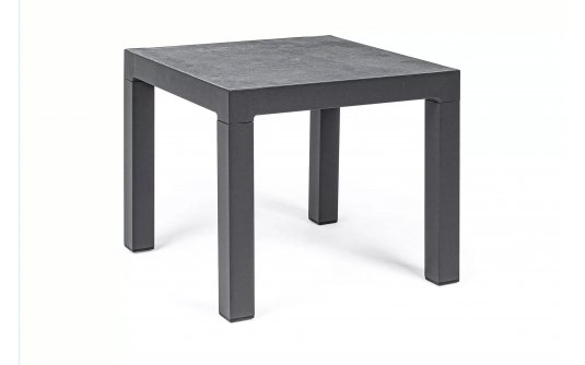 Kwadratowy stolik aluminiowy 50x50 antracyt blat ceramiczny KLEDI bizzotto