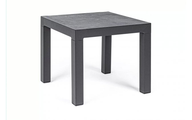 Kwadratowy stolik aluminiowy 50x50 antracyt blat ceramiczny KLEDI bizzotto