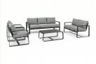 Komplet mebli wypoczynkowych szarych z aluminium do ogrodu MERRIGAN bizzotto