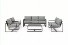 Komplet mebli wypoczynkowych szarych z aluminium do ogrodu MERRIGAN bizzotto