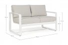 Sofa wypoczynkowa 2-osobowa biała z aluminium do ogrodu MERRIGAN bizzotto