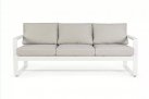 Sofa wypoczynkowa 3-osobowa biała z aluminium do ogrodu MERRIGAN bizzotto