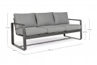 Sofa wypoczynkowa szara z aluminium do ogrodu MERRIGAN bizzotto