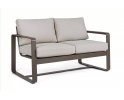 Sofa wypoczynkowa 2-osobowa brązowa z aluminium do ogrodu MERRIGAN bizzotto