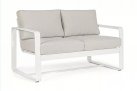 Sofa wypoczynkowa 2-osobowa biała z aluminium do ogrodu MERRIGAN bizzotto