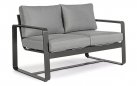 Sofa wypoczynkowa 2-osobowa grafitowa z aluminium do ogrodu MERRIGAN bizzotto