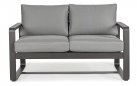 Sofa wypoczynkowa 2-osobowa grafitowa z aluminium do ogrodu MERRIGAN bizzotto