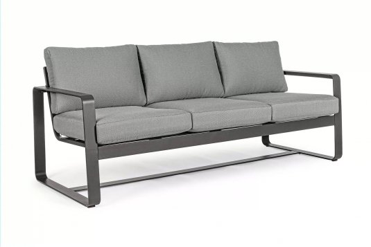 Sofa wypoczynkowa szara z aluminium do ogrodu MERRIGAN bizzotto
