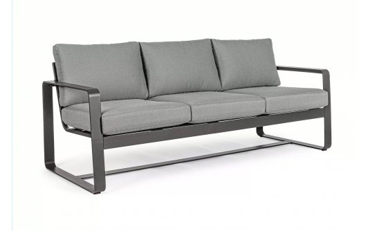Sofa wypoczynkowa szara z aluminium do ogrodu MERRIGAN bizzotto