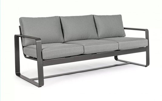 Sofa wypoczynkowa szara z aluminium do ogrodu MERRIGAN bizzotto