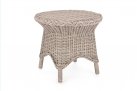 Okrągły stolik kawowy z technorattanu rustykalny beżowy JUPIER bizzotto