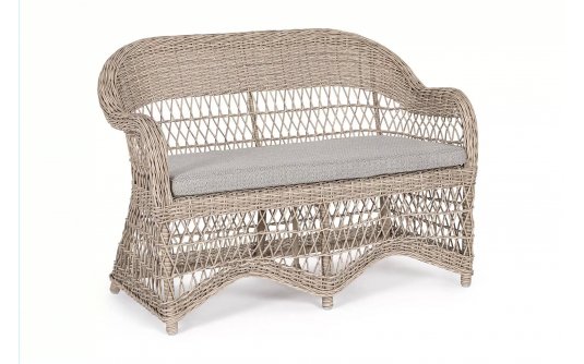 Stylowa sofa z technorattanu rustykalna beżowa JUPIER bizzotto