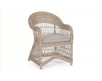 Stylowy fotel z technorattanu rustykalny beżowy JUPIER bizzotto