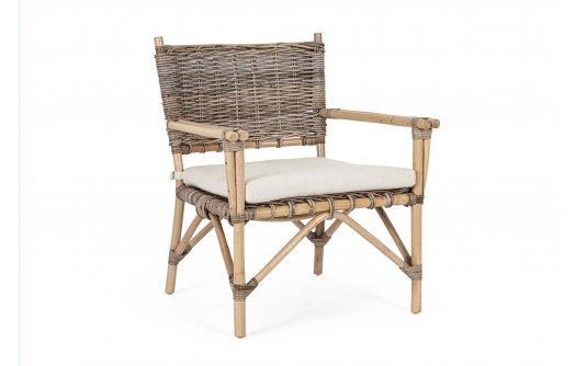 Fotel kawowy z rattanu do ogrodu zimowego TARIFA bizzotto Fotel kawowy z rattanu do ogrodu zimowego TARIFA bizzotto