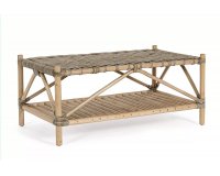 Stolik kawowy z rattanu z dolną półką TARIFA bizzotto