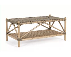 Stolik kawowy z rattanu z dolną półką TARIFA bizzotto