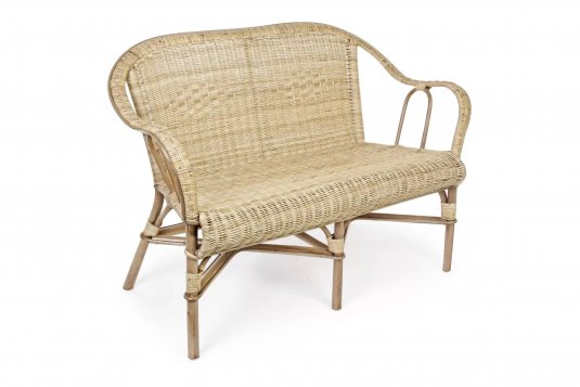 Klasyczna sofa z naturalnego rattanu dla dwojga INES bizzotto