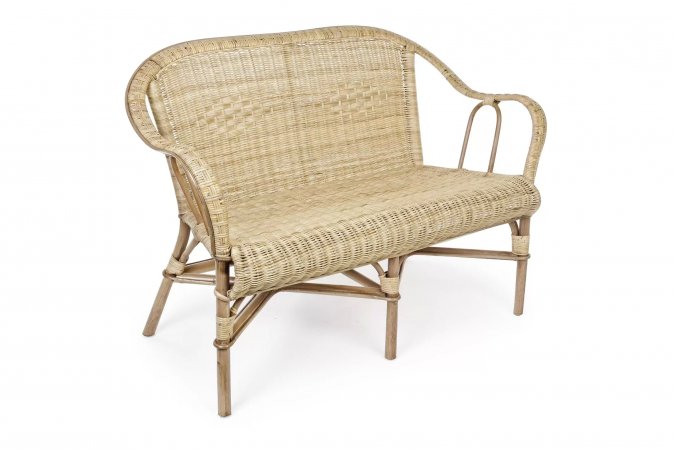 Klasyczna sofa z naturalnego rattanu dla dwojga INES bizzotto