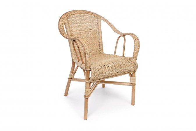 Klasyczny fotel z naturalnego rattanu INES bizzotto