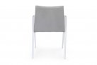 Białe krzesło stołowe na taras aluminiowe poduszka AXOR bizzotto