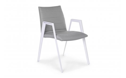 Białe krzesło stołowe na taras aluminiowe poduszka AXOR bizzotto