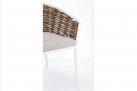 Białe krzesło ogrodowe aluminiowe boki technorattan MARIBELA bizzotto 