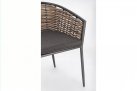 Szare krzesło ogrodowe aluminiowe boki technorattan MARIBELA bizzotto 