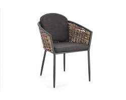 Szare krzesło ogrodowe aluminiowe boki technorattan MARIBELA bizzotto 