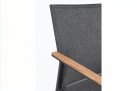Antracytowe aluminiowe krzesło sztaplowane wstawki teak CAMERON bizzotto