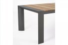 Szary rozkładany stół ogrodowy aluminium blat teak CAMERON bizzotto
