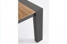 Szary rozkładany stół ogrodowy aluminium blat teak CAMERON bizzotto 253-319-384