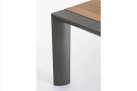 Szary rozkładany stół ogrodowy aluminium blat teak CAMERON bizzotto 253-319-384