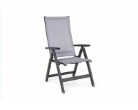 Fotel pozycyjny aluminiowy ogrodowy szary CRUISE bizzotto