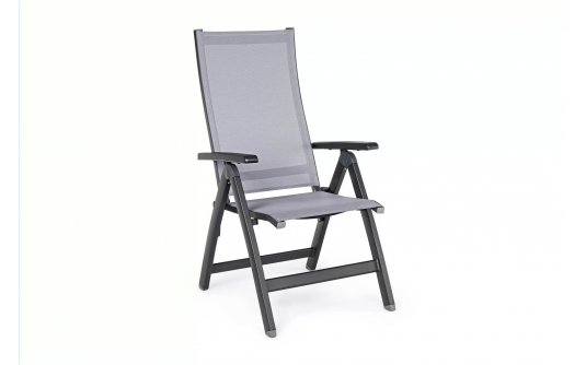 Fotel pozycyjny aluminiowy ogrodowy szary CRUISE bizzotto